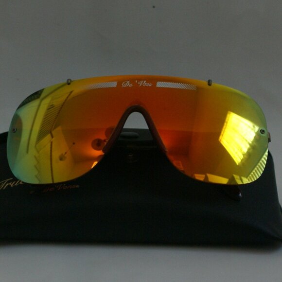 NWT True Vintage Wing style "De'Vons" logo iridium true blue blocker sunglasses - Picture 6 of 6